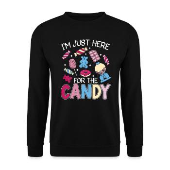 I'm Just Here For The Candy Sweets - Unisex Sweatshirt - black - Front - Alina (178cm) & Michal (187cm)