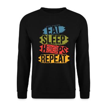 Mangez des cerceaux de sommeil Répéter Le basketteur Joueur de basket-ball - Sweat-shirt Unisexe - noir - Devant - Alina (178cm) & Michal (187cm)