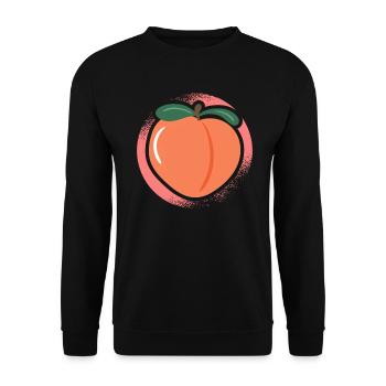 Pfirsich Frucht Vegan Vegetarisch Gesund - Unisex Pullover - Schwarz - Vorne - Alina (178cm) & Michal (187cm)