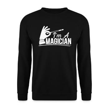 Ich Bin Ein Magier Zaubertricks Zauberei - Unisex Pullover - Schwarz - Vorne - Alina (178cm) & Michal (187cm)