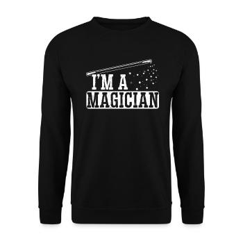 Ich Bin Ein Magier Zaubertricks Zauberei - Unisex Pullover - Schwarz - Vorne - Alina (178cm) & Michal (187cm)