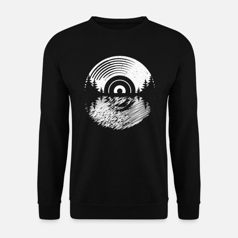 Vinyl Record Sunset Classic Music Player - Unisex Sweatshirt - black