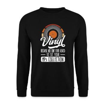 Vinyl Record Album Classic Music Player - Unisex Sweatshirt - black - Front - Alina (178cm) & Michal (187cm)