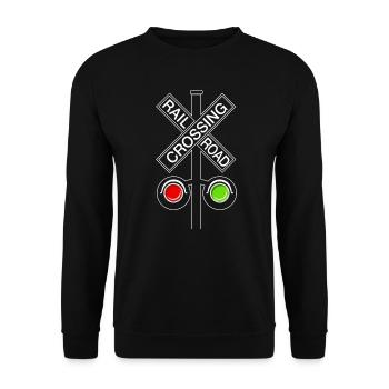 Railway crossing Locomotive driver - Unisex Sweatshirt - black - Front - Alina (178cm) & Michal (187cm)