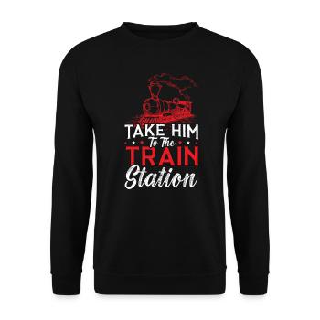 Emmenez-le au poste de conduite de locomotive - Sweat-shirt Unisexe - noir - Devant - Alina (178cm) & Michal (187cm)