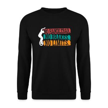 Einrad Einradfahren Einradfahrer Balancekünstler - Unisex Pullover - Schwarz - Vorne - Alina (178cm) & Michal (187cm)