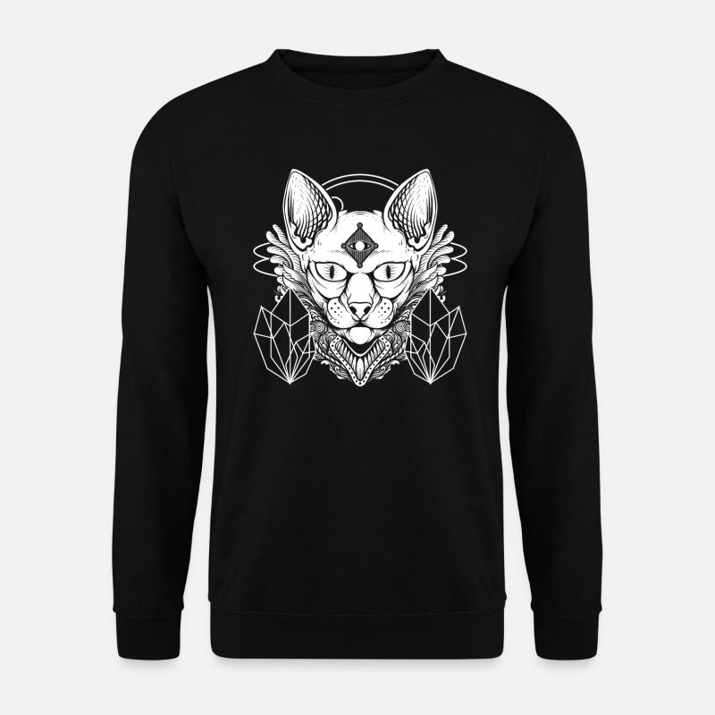 Sphynx Cat Nu Goth Occult Satanic - Unisex Sweatshirt - black