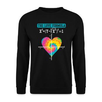 Die Liebesformel Mathelehrer Valentinstag - Unisex Pullover - Schwarz - Vorne - Alina (178cm) & Michal (187cm)