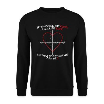 Mathematiklehrer Student Mathematiker Valentinstag - Unisex Pullover - Schwarz - Vorne - Alina (178cm) & Michal (187cm)