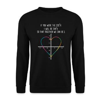 Mathematiklehrer Student Mathematiker Valentinstag - Unisex Pullover - Schwarz - Vorne - Alina (178cm) & Michal (187cm)