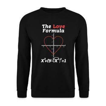 Die Liebesformel Mathelehrer Valentinstag - Unisex Pullover - Schwarz - Vorne - Alina (178cm) & Michal (187cm)