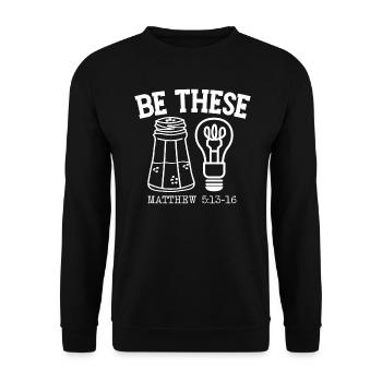 Gläubiger Christ Jesus Sohn Gottes Religion - Unisex Pullover - Schwarz - Vorne - Alina (178cm) & Michal (187cm)