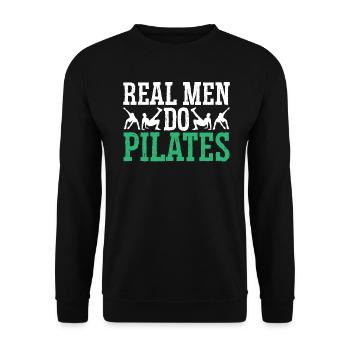 Vrais hommesMake Pilates Fitness Training - Sweat-shirt Unisexe - noir - Devant - Alina (178cm) & Michal (187cm)