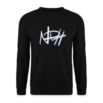 Nordhausen, NDH, Pulslinie, Stadt mit Herz, cool, - Unisex Pullover - Schwarz - Vorne - Alina (178cm) & Michal (187cm)