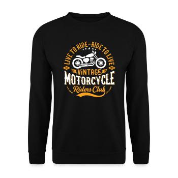 Live To Ride Ride To Live Vintage Rider - Sweat-shirt Unisexe - noir - Devant - Alina (178cm) & Michal (187cm)