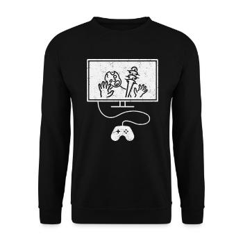 Spielen mit Zombies - Unisex Pullover - Schwarz - Vorne - Alina (178cm) & Michal (187cm)