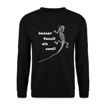 Dinosaurier, Fossilien, Paläontologe, - Unisex Pullover - Schwarz - Vorne - Alina (178cm) & Michal (187cm)