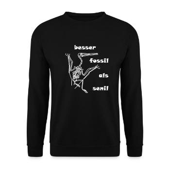 Dinosaurier, Fossilien, Paläontologe, - Unisex Pullover - Schwarz - Vorne - Alina (178cm) & Michal (187cm)