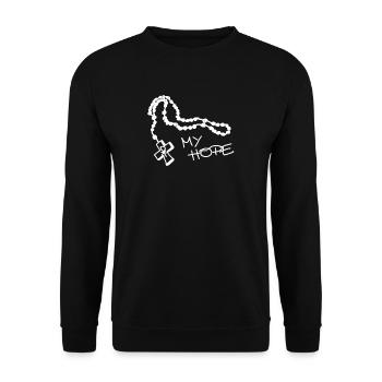 My Hope, Rosenkranz, Symbol, Kreuz, Gott, Pax - Unisex Pullover - Schwarz - Vorne - Alina (178cm) & Michal (187cm)