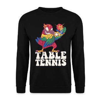 Ping Pong Parrot Outfit Table Tennis Bird - Unisex Sweatshirt - black - Front - Alina (178cm) & Michal (187cm)