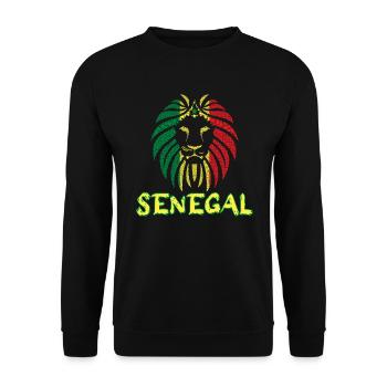 Support équipe de Sénégal Lion De La Téranga 2022 - Sweat-shirt Unisexe - noir - Devant - Alina (178cm) & Michal (187cm)