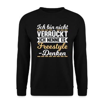 Ich Bin Nicht Verrückt - Unisex Pullover - Schwarz - Vorne - Alina (178cm) & Michal (187cm)