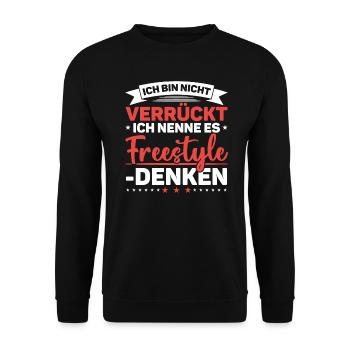 Ich Bin Nicht Verrückt - Unisex Pullover - Schwarz - Vorne - Alina (178cm) & Michal (187cm)