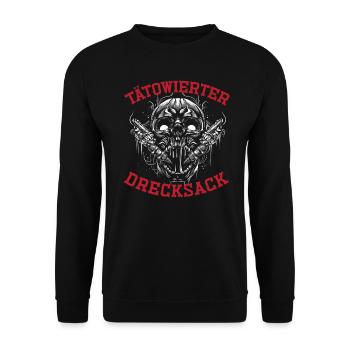 Tätowierter Drecksack Geschenk Tätowierer - Unisex Pullover - Schwarz - Vorne - Alina (178cm) & Michal (187cm)