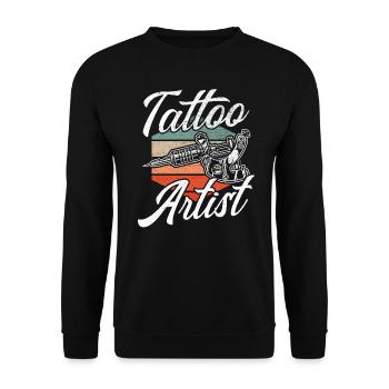 Tattoo Artist - Unisex Sweatshirt - black - Front - Alina (178cm) & Michal (187cm)