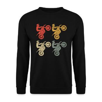 Motorcycle Retro Motorsport Dirtbike Motocross - Unisex Sweatshirt - black - Front - Alina (178cm) & Michal (187cm)