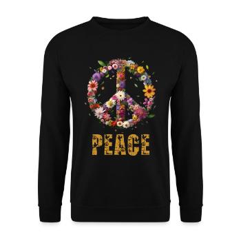 Paix - Fred - Sweat-shirt Unisexe - noir - Devant - Alina (178cm) & Michal (187cm)