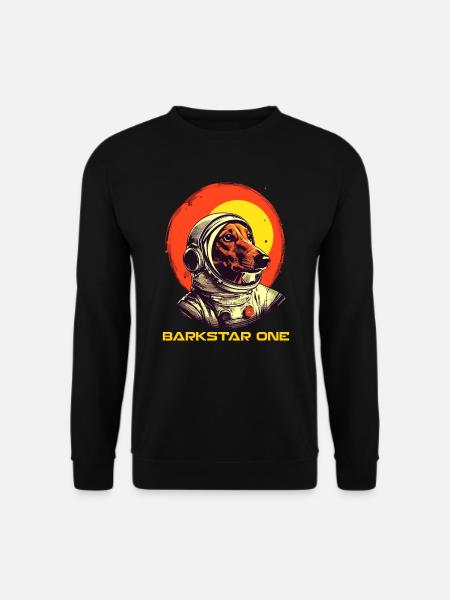 Unisex TShirt 'Barkstar One' | Dackel Astronaut - Unisex Pullover - Schwarz