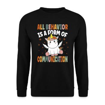 Jedes Verhalten ist eine Form der Kommunikation - Unisex Pullover - Schwarz - Vorne - Alina (178cm) & Michal (187cm)
