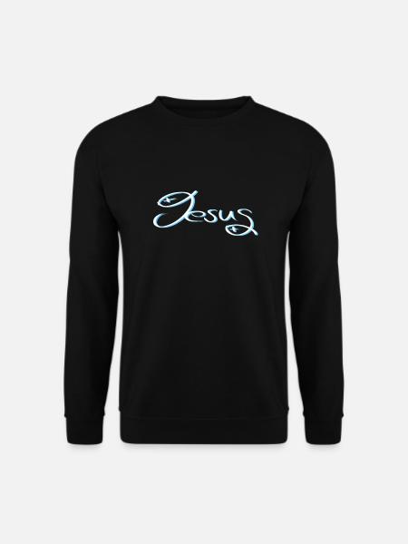 Fish Jesus nice and discreet - Unisex Sweatshirt - black