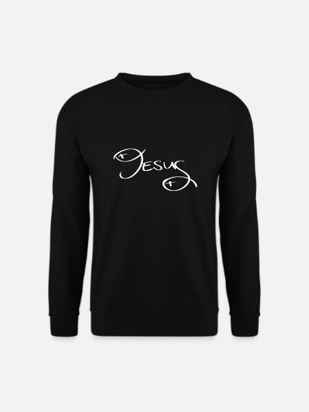 Fisch Jesus schön dezent - Unisex Pullover - Schwarz