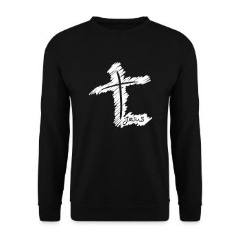 Jésus avec la Croix - Sweat-shirt Unisexe - noir - Devant - Alina (178cm) & Michal (187cm)