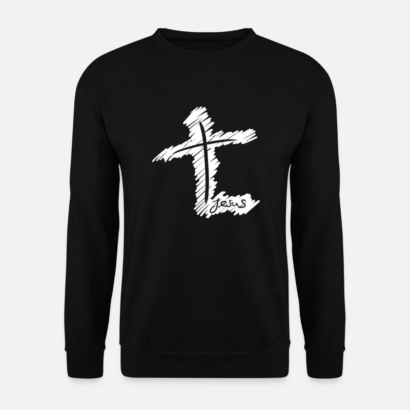 Jesus with Cross - Unisex Sweatshirt - black