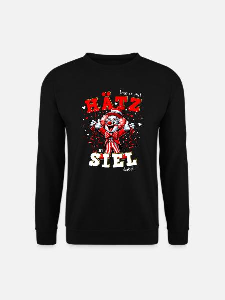 Eifler Karneval Clown Alaaf Herz Seele Konfetti - Unisex Pullover - Schwarz