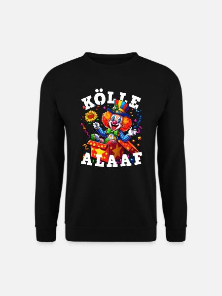 Lustiger Clown feiert Karneval in Köln Alaaf Blume - Unisex Pullover - Schwarz