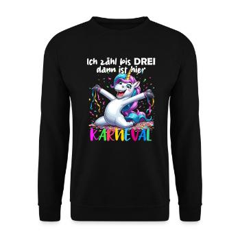 Licorne Carnaval Confettis Alaaf Helau Party Drôle - Sweat-shirt Unisexe - noir - Devant - Alina (178cm) & Michal (187cm)