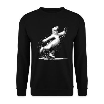 Polar bear loves ice skating Arctic North Pole - Unisex Sweatshirt - black - Front - Alina (178cm) & Michal (187cm)