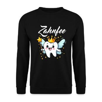 Fée des dents Dent Assistante dentaire Dentiste Drôle - Sweat-shirt Unisexe - noir - Devant - Alina (178cm) & Michal (187cm)