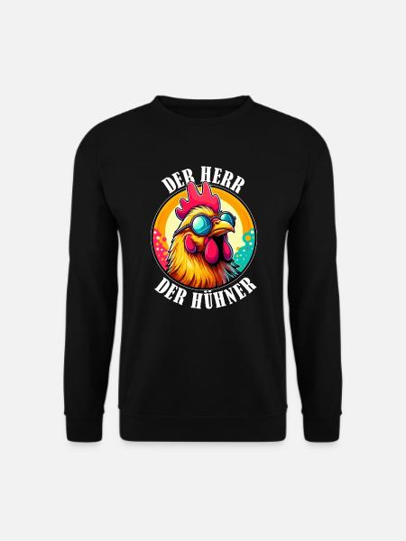 Hühner Huhn Bauernhof Herren lustig Hühnerstall - Unisex Pullover - Schwarz