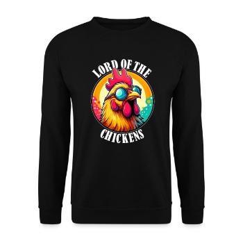 Lord of the chickens chicken chickens chicken coop man - Unisex Sweatshirt - black - Front - Alina (178cm) & Michal (187cm)