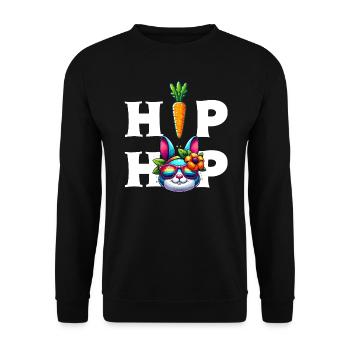Bunny Easter Bunny Easter Hip Hop Carrot Funny Kids - Unisex Sweatshirt - black - Front - Alina (178cm) & Michal (187cm)
