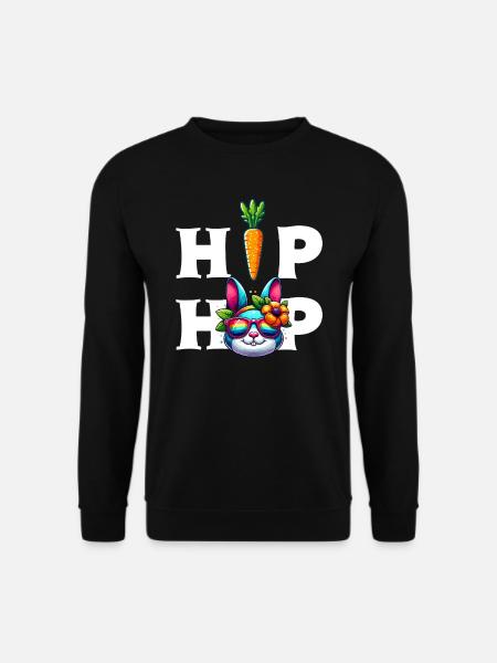 Hase Osterhase Ostern Hip Hop Möhre lustig Kinder - Unisex Pullover - Schwarz