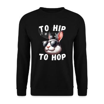 Osterhase Cool Hase Hip Hop Sonnenbrille Musik Fun - Unisex Pullover - Schwarz - Vorne - Alina (178cm) & Michal (187cm)