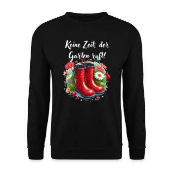 Garten Gummistiefel Gärtnerin Hobbygärtner Blumen - Unisex Pullover - Schwarz - Vorne - Alina (178cm) & Michal (187cm)