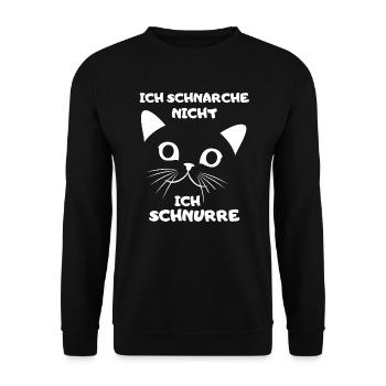 Chemise de nuit chat ronronnant ronflement chat maman - Sweat-shirt Unisexe - noir - Devant - Alina (178cm) & Michal (187cm)