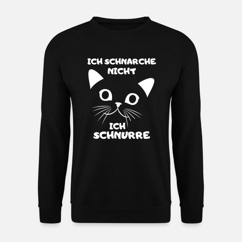Schlafshirt Katze Schnurren Schnarchen Katzenmama - Unisex Pullover - Schwarz